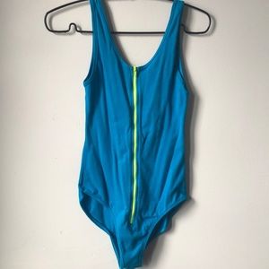 AA blue & neon green Bodysuit
